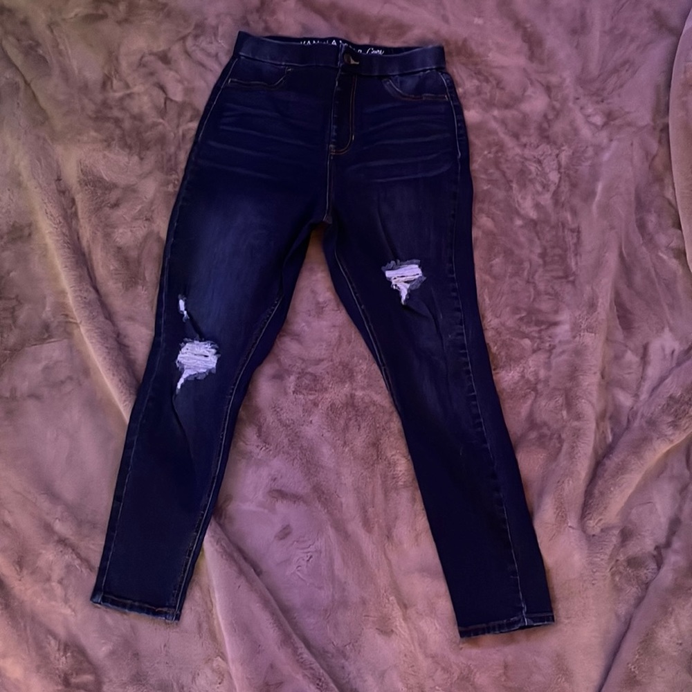 Dark skinny jeans high-rise